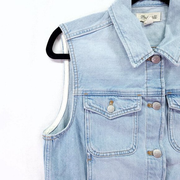 Madewell Denim Boxy Vest in Fitzgerald Wash Size Medium - Picture 10 of 15